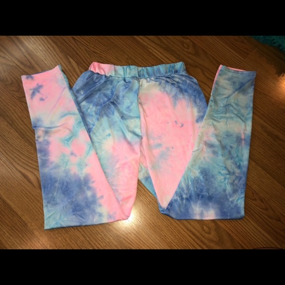 Cotton candy tiedye high wasted leggings - Picture 2 of 6